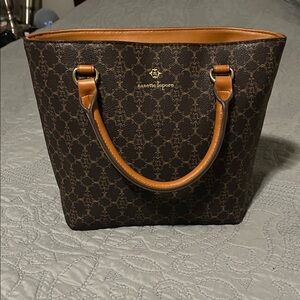 Nanette Lepore Dark Brown Handbag/Crossbody with Tan Accents NWOT